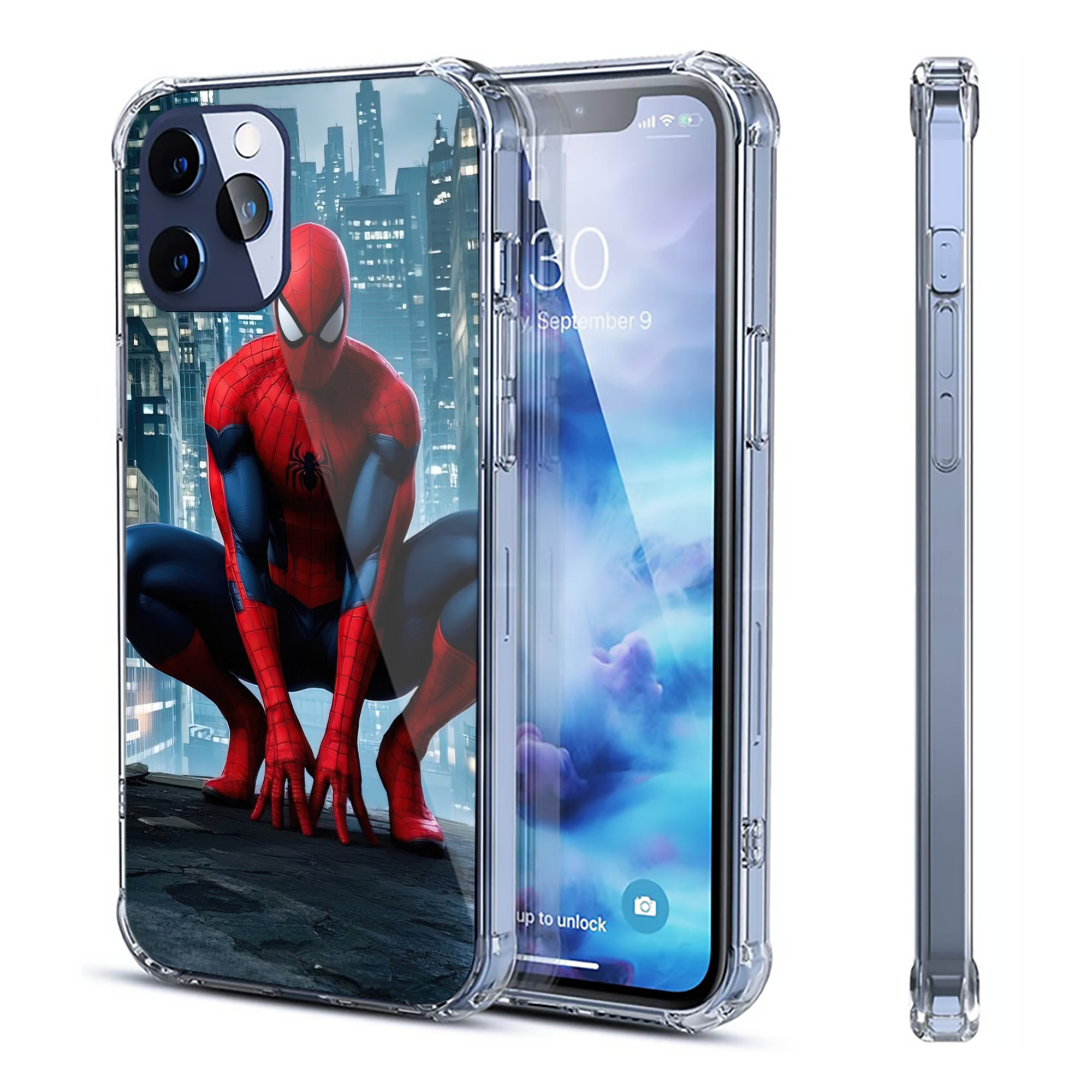（画像用） Spider Man スパイダーマン 【iPhone 12シリーズ対応】透明スマホケース（クリアソフトケース）